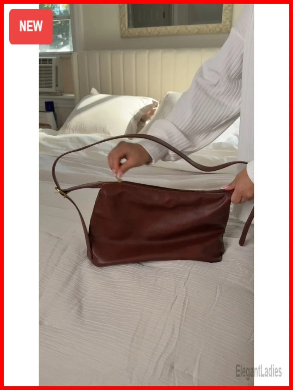 Slouchy Hobo Bag - Soft Vintage Vegan Leather Crossbody Shoulder Bag